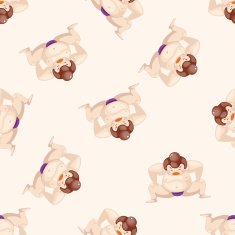 Sumo cartoon seamless pattern background N9