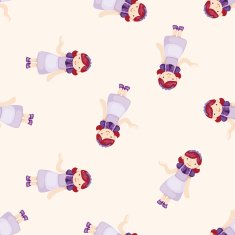 waiter cartoon seamless pattern background N3