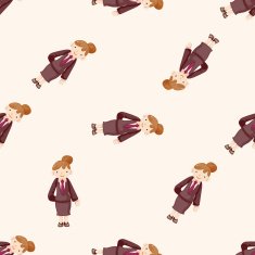 waiter cartoon seamless pattern background N4