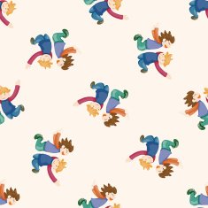 jumping person cartoon seamless pattern background N2