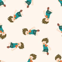 jumping person cartoon seamless pattern background N5