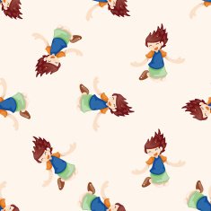 jumping person cartoon seamless pattern background N7