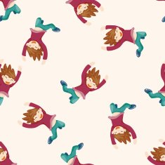 jumping person cartoon seamless pattern background N8