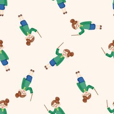 Office worker cartoon seamless pattern background N7