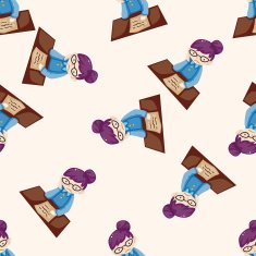 Office worker cartoon seamless pattern background N8