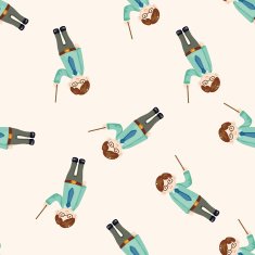 Office workers cartoon seamless pattern background N38