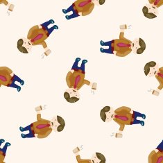 Office workers cartoon seamless pattern background N39