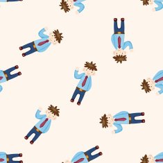 Office workers cartoon seamless pattern background N41