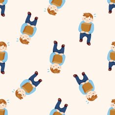 Office workers cartoon seamless pattern background N42