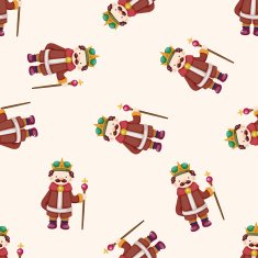 Royal theme king cartoon seamless pattern background N14