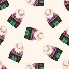 shop store cartoon seamless pattern background N16