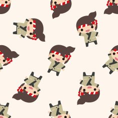 chef cartoon seamless pattern background N29