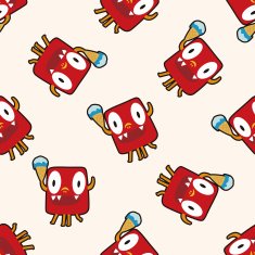 monster cartoon seamless pattern background N8