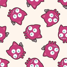 monster cartoon seamless pattern background N10
