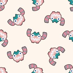 monster cartoon seamless pattern background N12