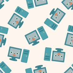Home appliances theme tv cartoon seamless pattern background N3