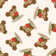 animal monkey having afternoon tea cartoon seamless pattern background N2