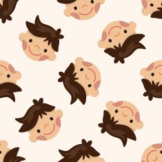 people character cartoon seamless pattern background