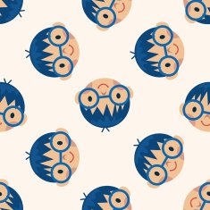 people character cartoon seamless pattern background N4