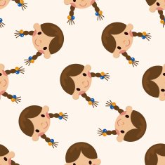 people character cartoon seamless pattern background N6