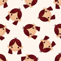 people character cartoon seamless pattern background N11