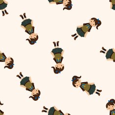 people character cartoon seamless pattern background N19