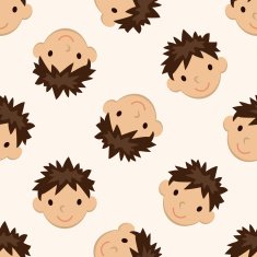 people character cartoon seamless pattern background N26