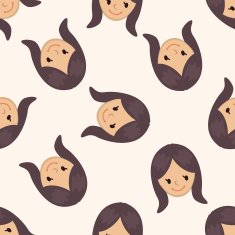 people character cartoon seamless pattern background N32