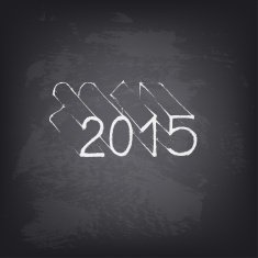 Hand drawn 2015 on chalkboard N2