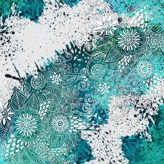 Vector template with blue watercolor paint doodle graphic abstract background N2