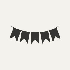 Flat in black and white mobile application garland N2