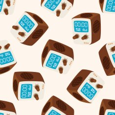 radio cartoon seamless pattern background N16