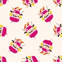 Skiers cartoon seamless pattern background