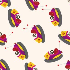 Amusement park facilities cartoon seamless pattern background N60