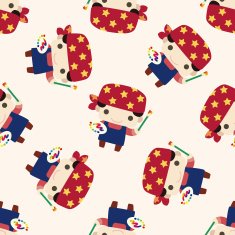 Painter cartoon seamless pattern background N2