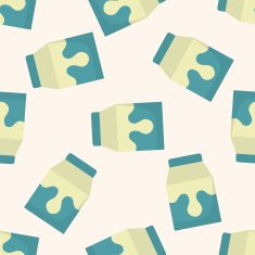 milk cartoon seamless pattern background