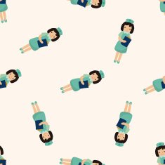 nurse cartoon seamless pattern background N6