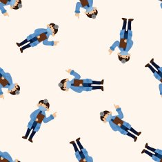 people theme doctor cartoon seamless pattern background N11
