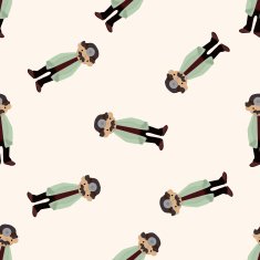 people theme doctor cartoon seamless pattern background N13