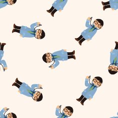 people theme doctor cartoon seamless pattern background N14
