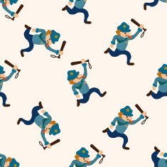 policeman cartoon seamless pattern background N3