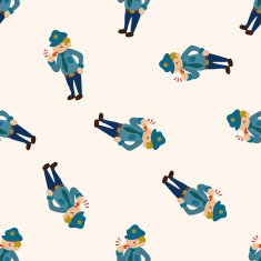 policeman cartoon seamless pattern background N4