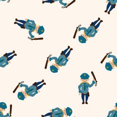 policeman cartoon seamless pattern background N5