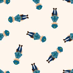 policeman cartoon seamless pattern background N6