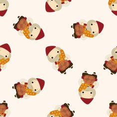 Medieval character cartoon seamless pattern background N2