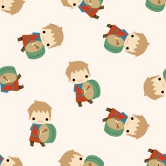 Medieval character cartoon seamless pattern background N3