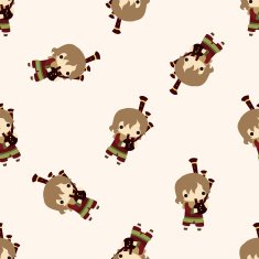 Medieval character cartoon seamless pattern background N4