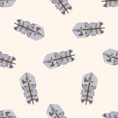 Medieval character cartoon seamless pattern background N5
