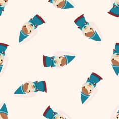 Medieval character cartoon seamless pattern background N8