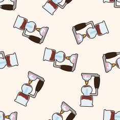 coffee machine cartoon seamless pattern background N2